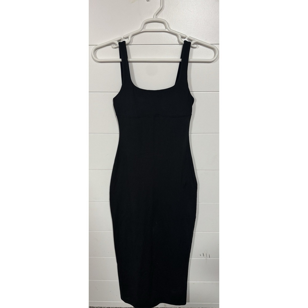 Fabletics Maxi Dress Bodycon Black Cutout Back Size S NWOT
